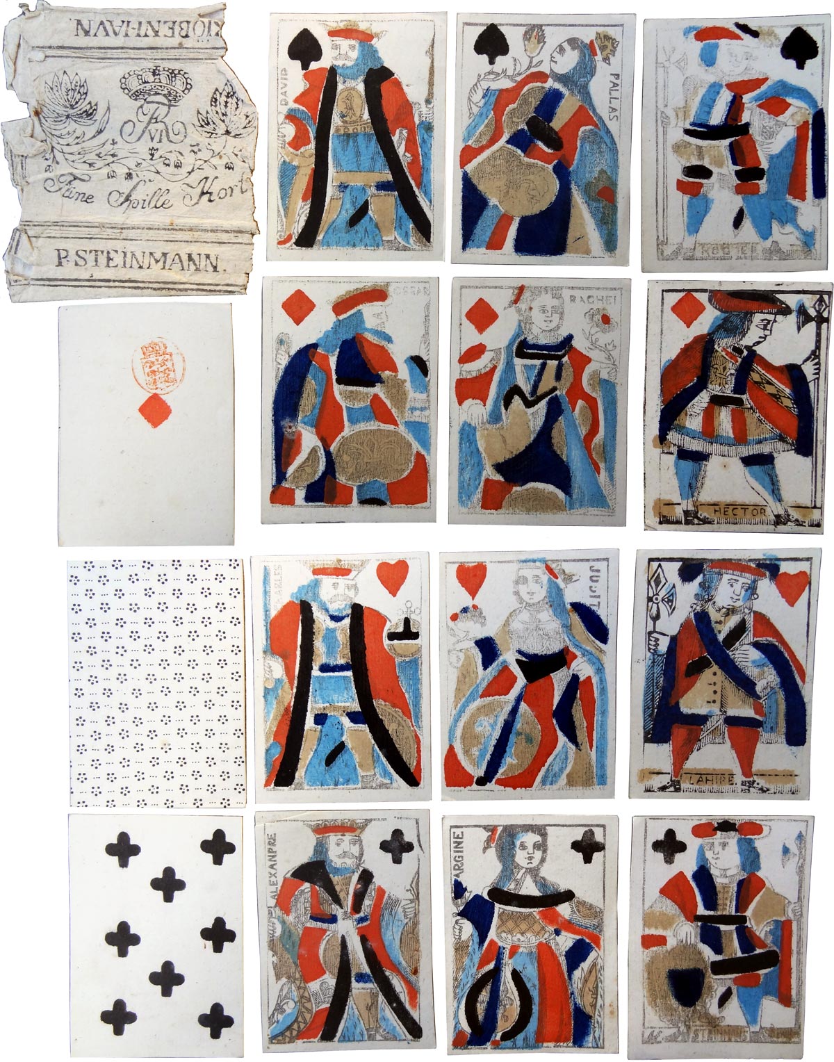 cards in the French style manufactured by P. Steinmann, Copenhagen, c.1810-20