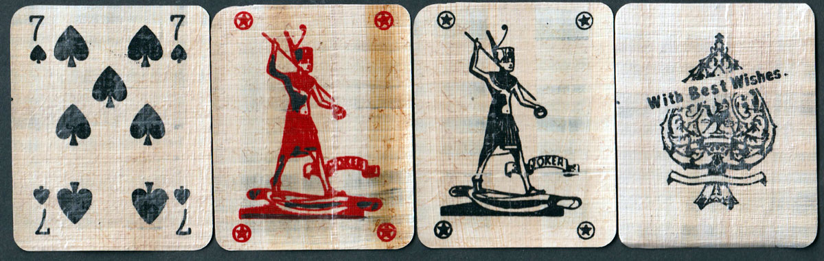 Egyptian papyrus playing cards, unknown maker