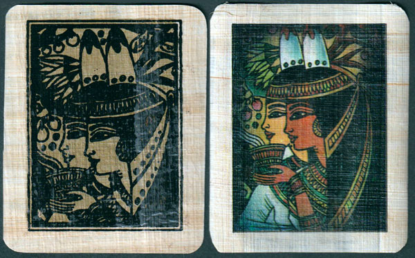 Egyptian papyrus playing cards, unknown maker