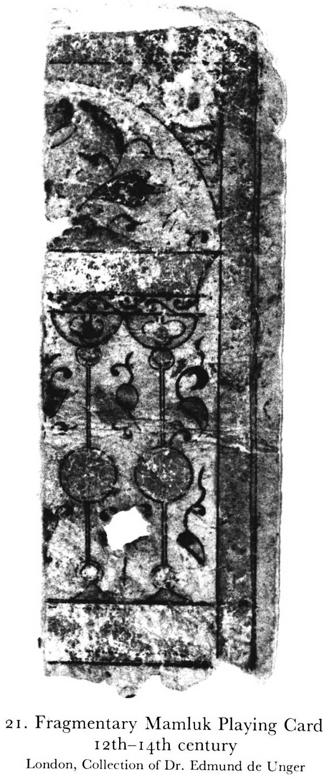 Fragmentary Mamluk playing cards, 12th-14th century
