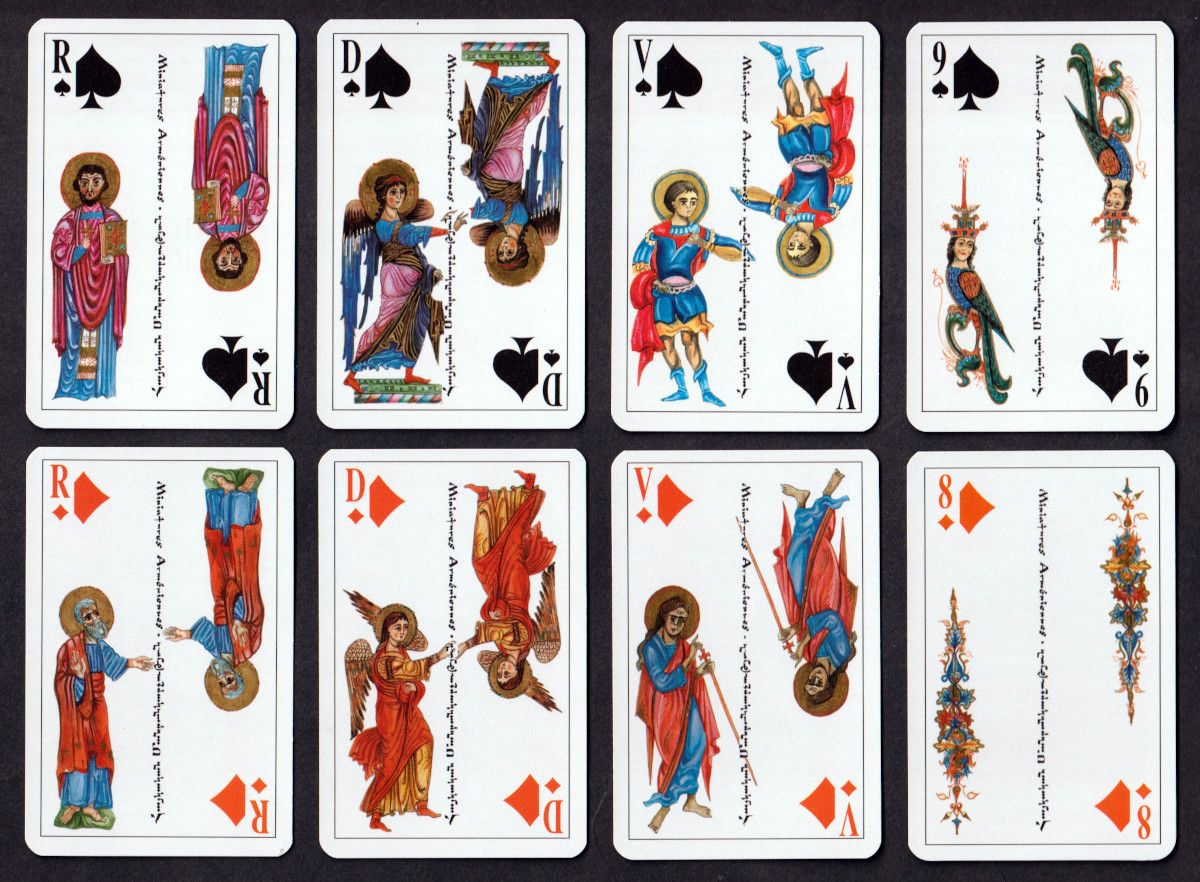 Oxygène playing cards designed by Stepan Kiourktchian and published by Oxygène, Marseille, France, c.1989