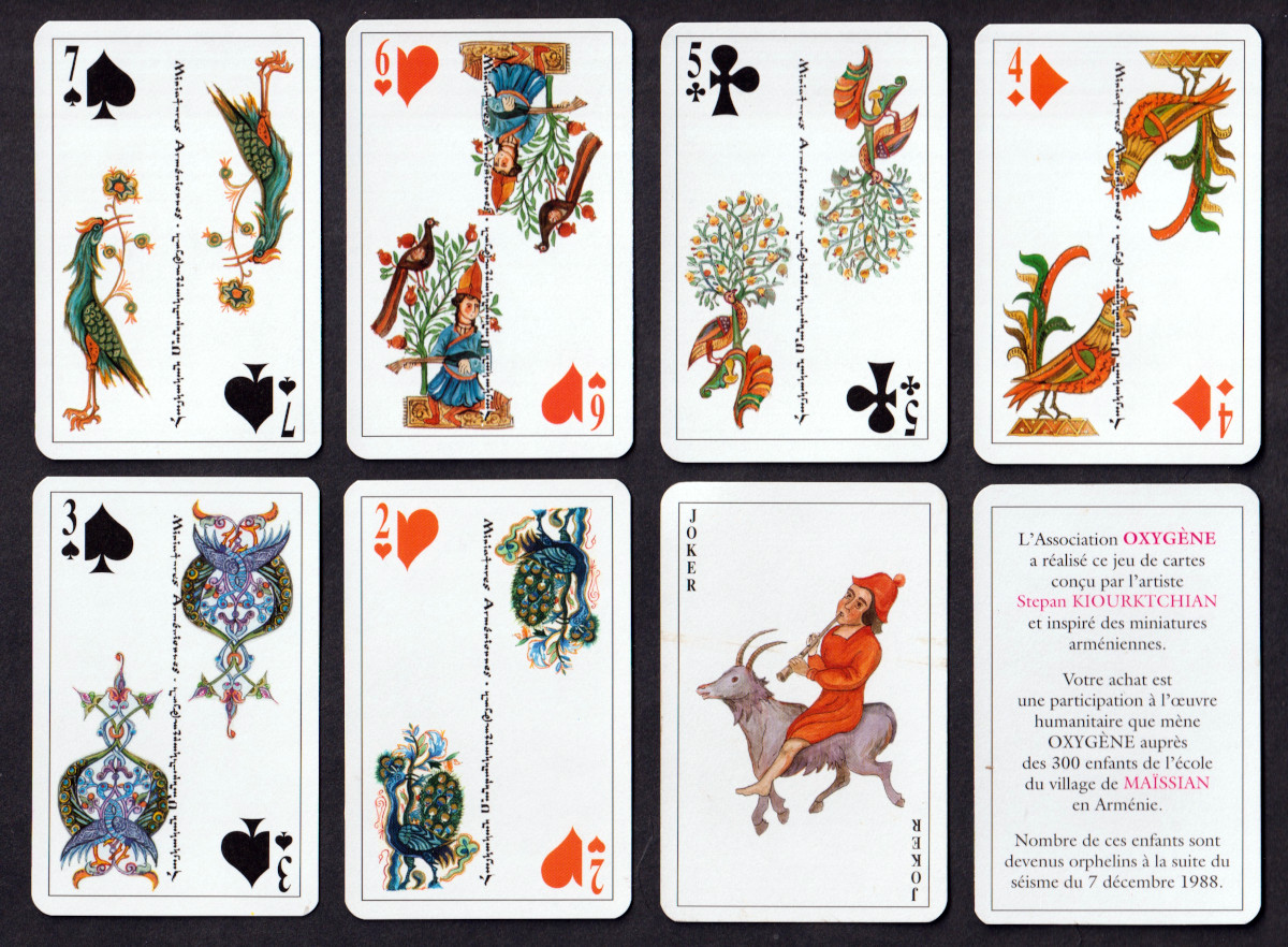 Oxygène playing cards designed by Stepan Kiourktchian and published by Oxygène, Marseille, France, c.1989