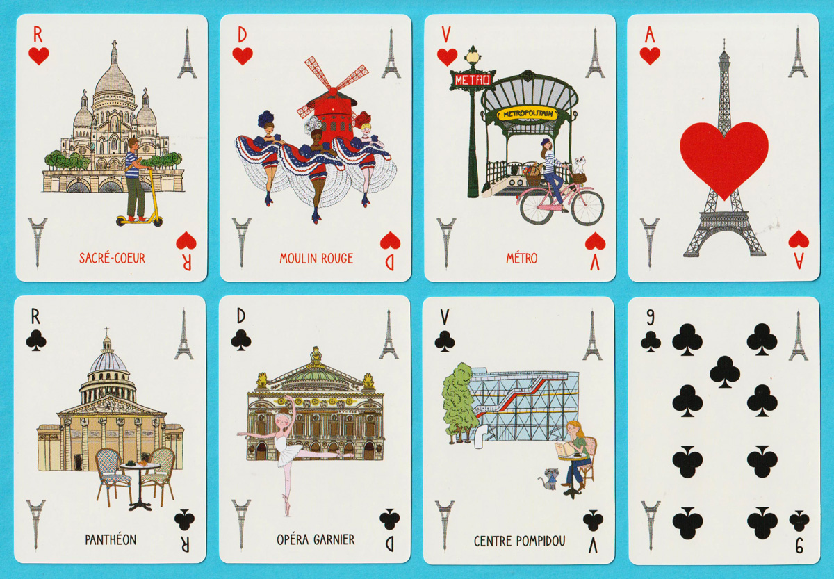 Paris Souvenir playing cards published by Editions Cartes d’Art, Paris, France