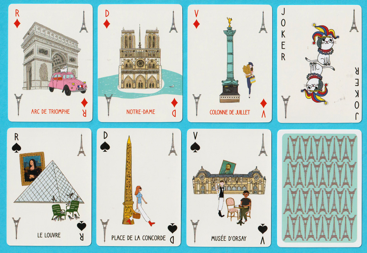 Paris Souvenir playing cards published by Editions Cartes d’Art, Paris, France
