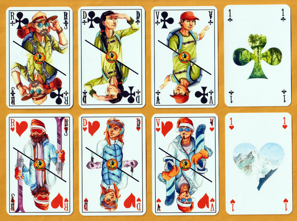 Au Vieux Campeur publicity playing cards published by Au Vieux Campeur, Paris, France, 2020