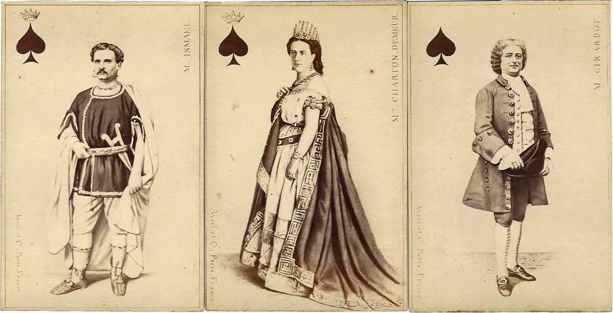 Parisian Actors and Opera Singers deck printed by Avril et Cie, Paris, c.1865