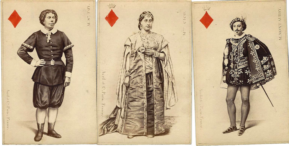 Parisian Actors and Opera Singers deck printed by Avril et Cie, Paris, c.1865