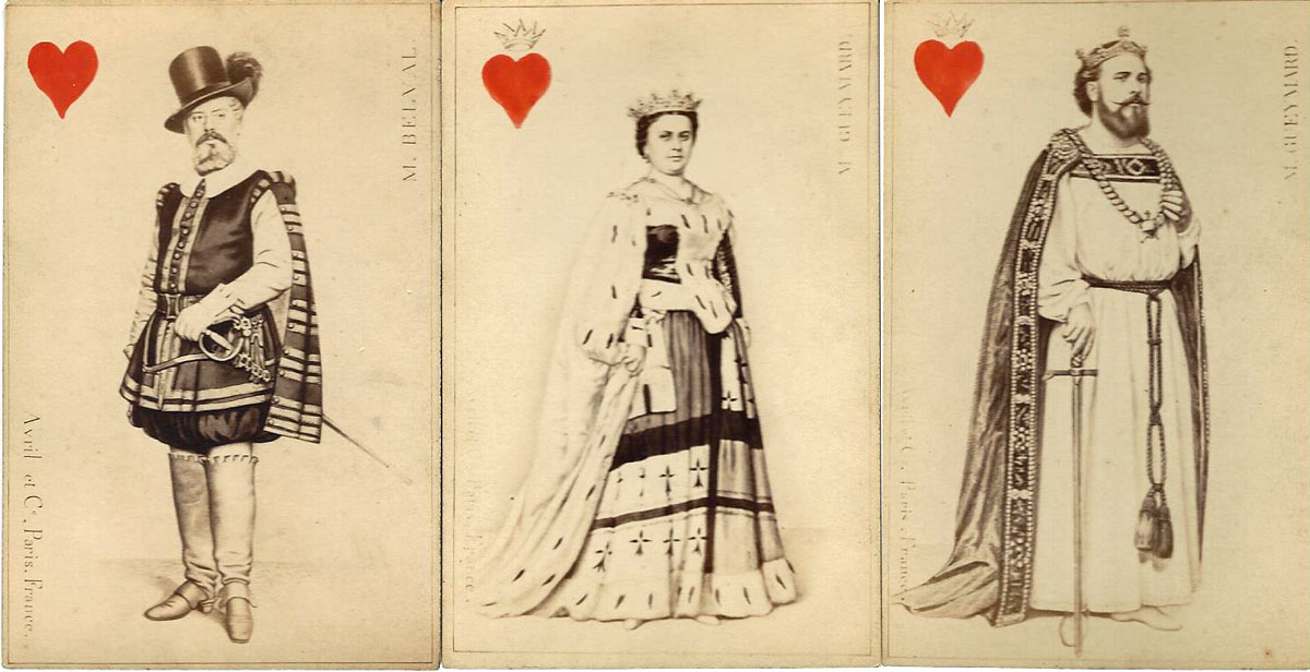 Parisian Actors and Opera Singers deck printed by Avril et Cie, Paris, c.1865
