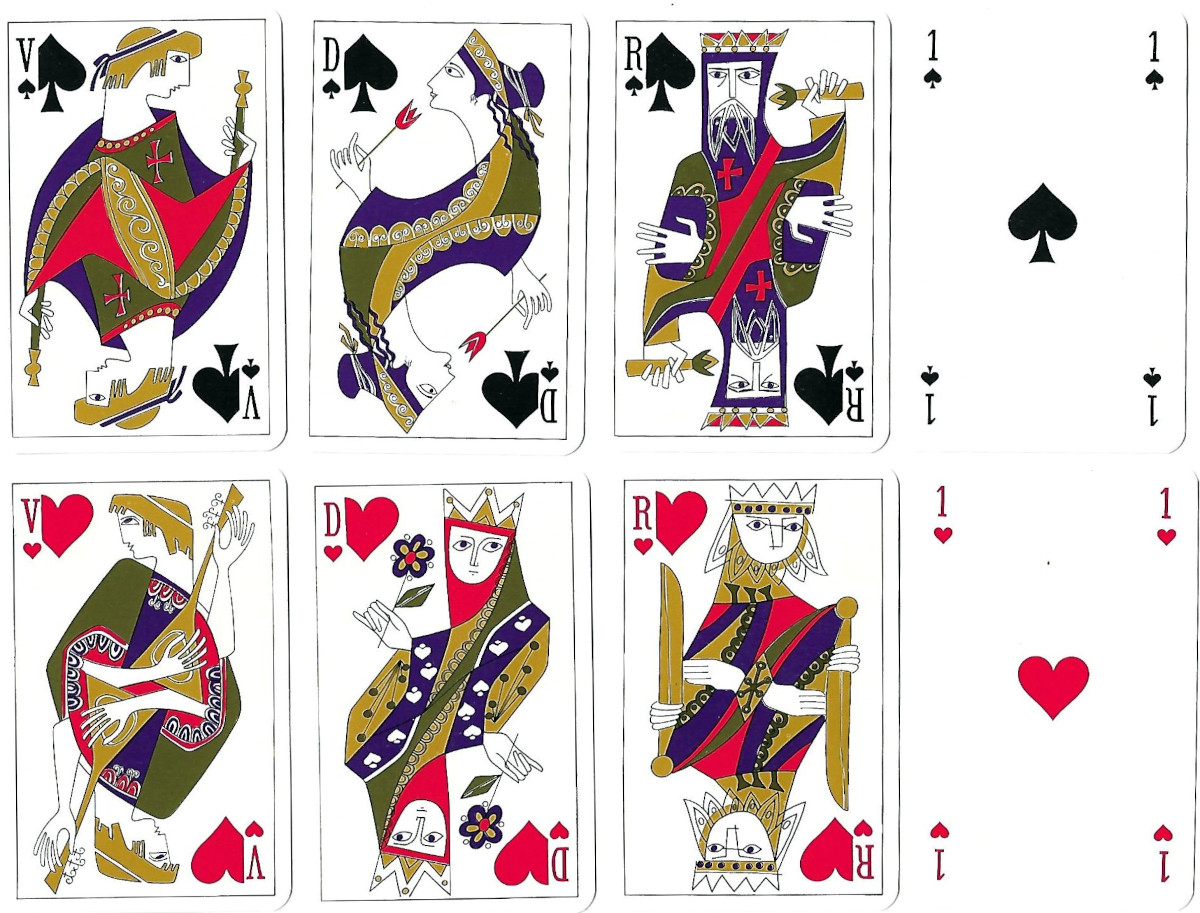 Troubadour playing cards produced by Catel & Farcy, France, 1970