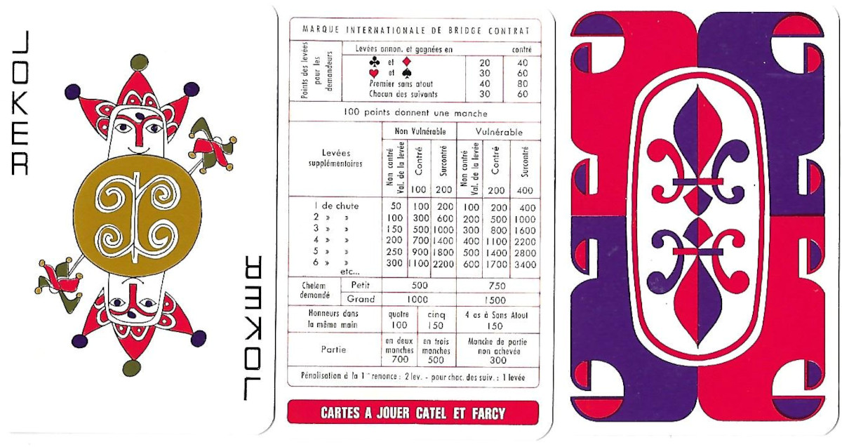 Troubadour playing cards produced by Catel & Farcy, France, 1970