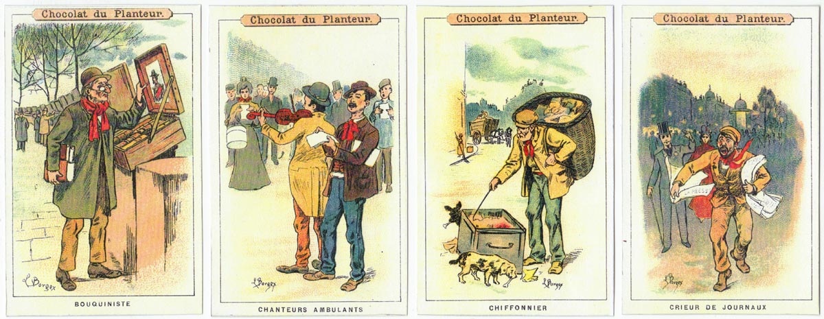 Chocolat du Planteur cards (reproduction) by artist Louis Bourgeois-Borgex, c.1900