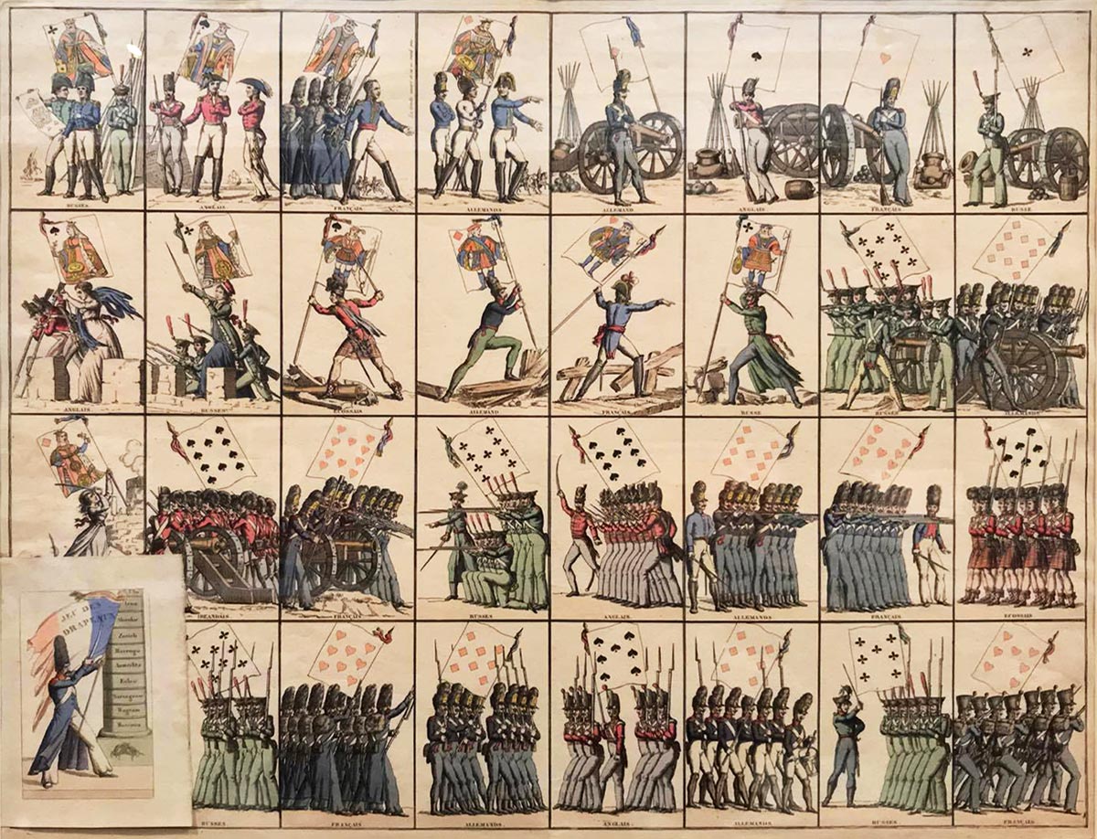 “Jeu des Drapeaux” uncut sheet, c.1815. © V&A Museum, London