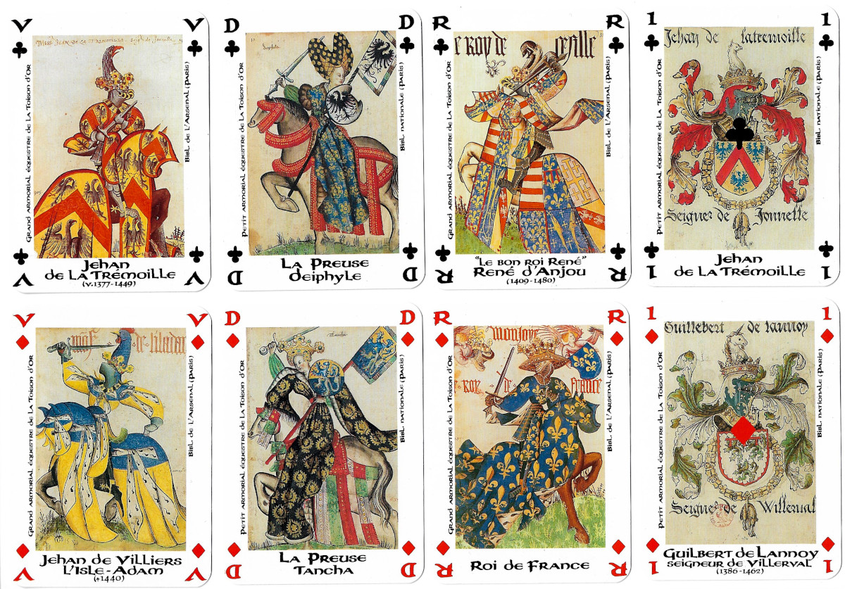 Les Chevaliers de la Toison d’Or heraldic playing cards published by Éditions J.C. Dusserre, Paris
