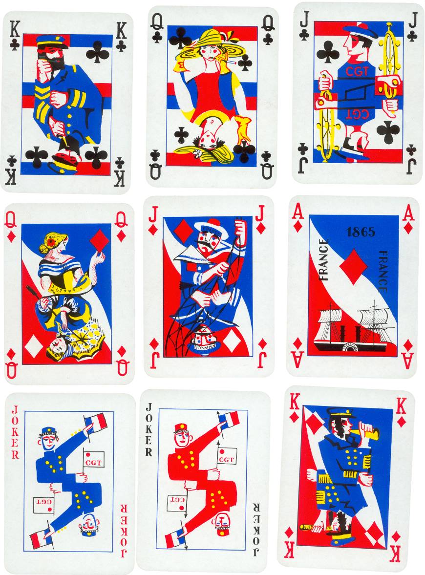 S.S France playing cards published by B. P. Grimaud, 1962