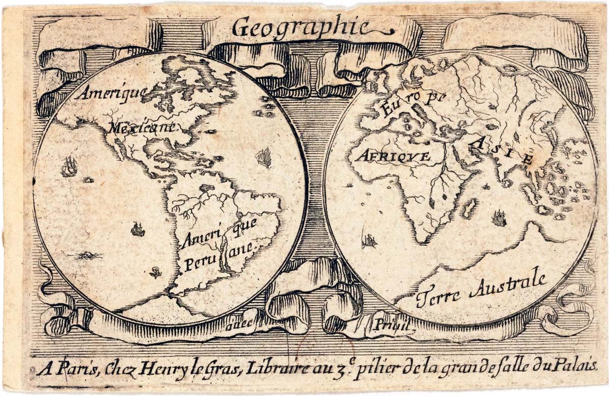 “Jeu de Géographie” educational playing cards etched by Stefano Della Bella (1610-1664) and published by Henry le Gras, c.1644