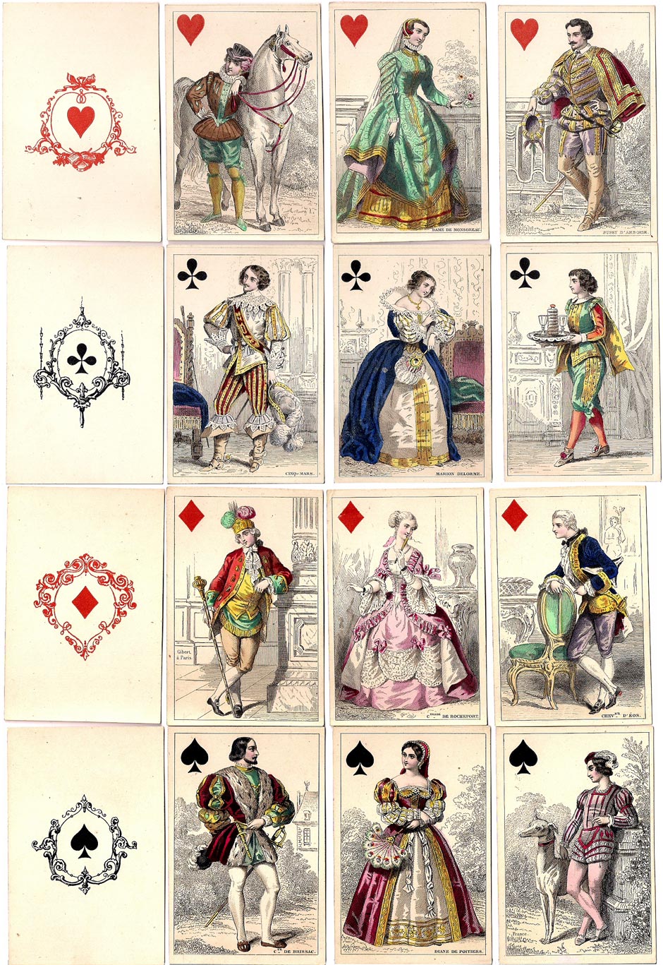 Historical Playing Cards by O. Gibert, Paris, c.1853