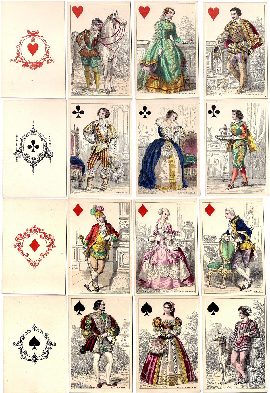 Historical Playing Cards by O. Gibert, Paris, c.1853 Historical Playing Cards by O. Gibert, Paris, c.1853