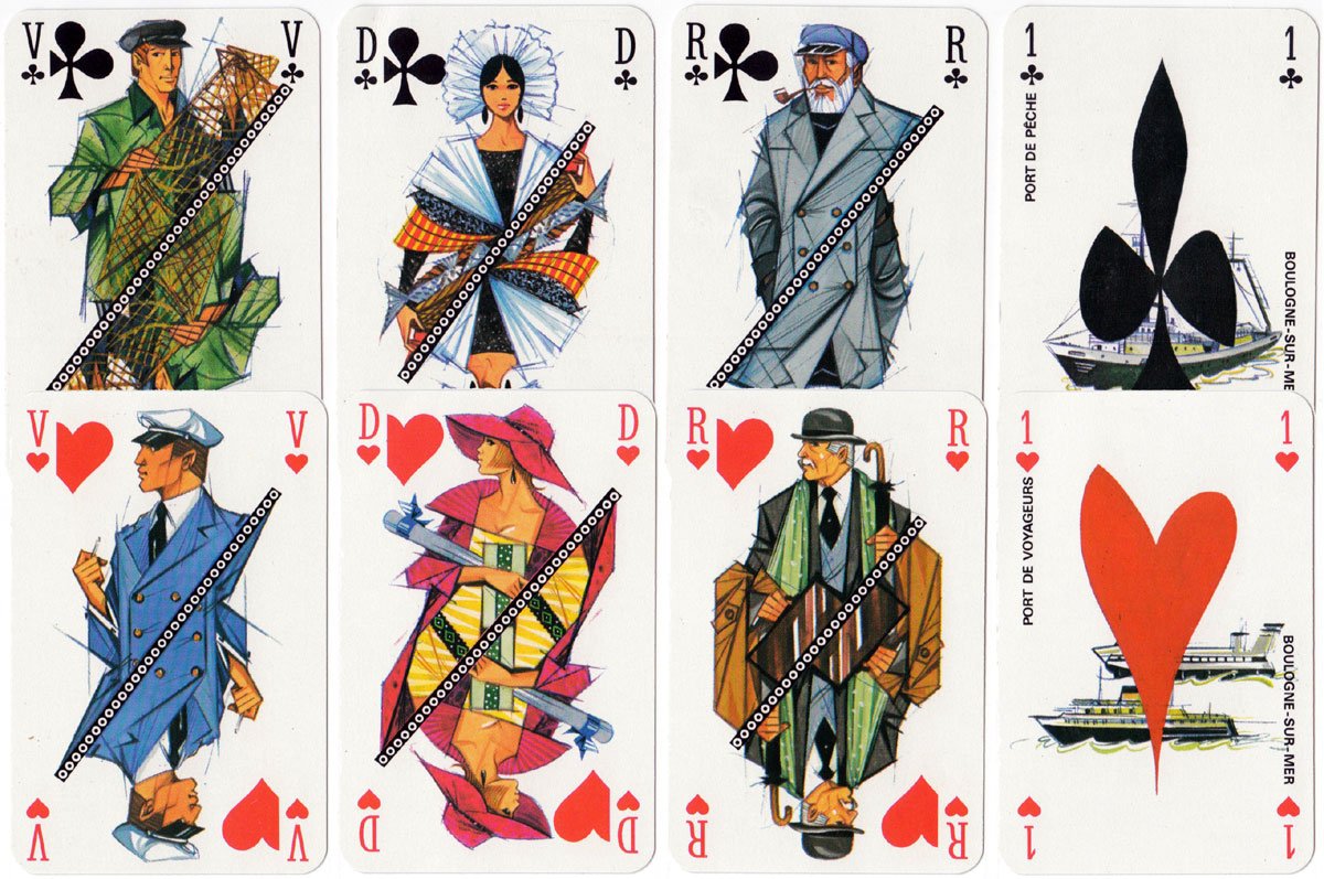 Boulogne-sur-Mer Chamber of Commerce & Industry playing cards illustrated by James Hodges, c.1974