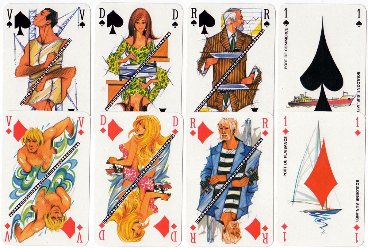 Boulogne-sur-Mer Chamber of Commerce & Industry playing cards illustrated by James Hodges, c.1974