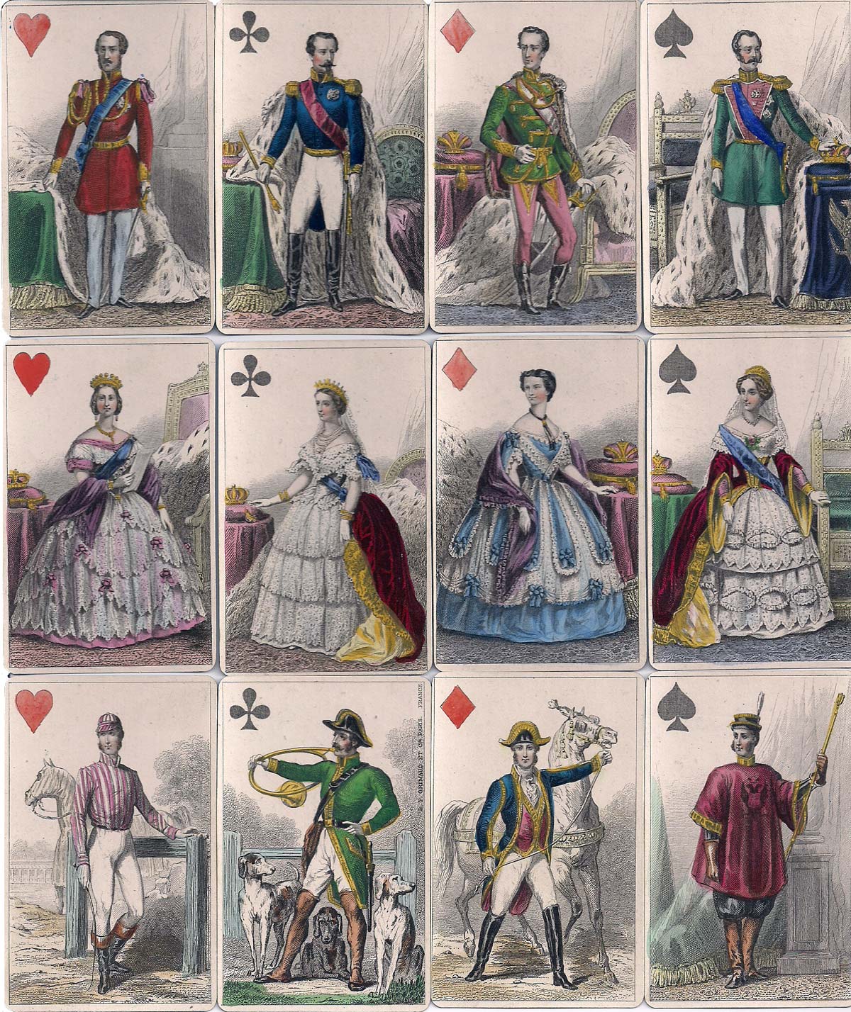 ‘Cartes Imperiales et Royales’ published by B. P. Grimaud & Cie representing imperial rulers and consorts from Austria, England, France & Russia, mid-19th century