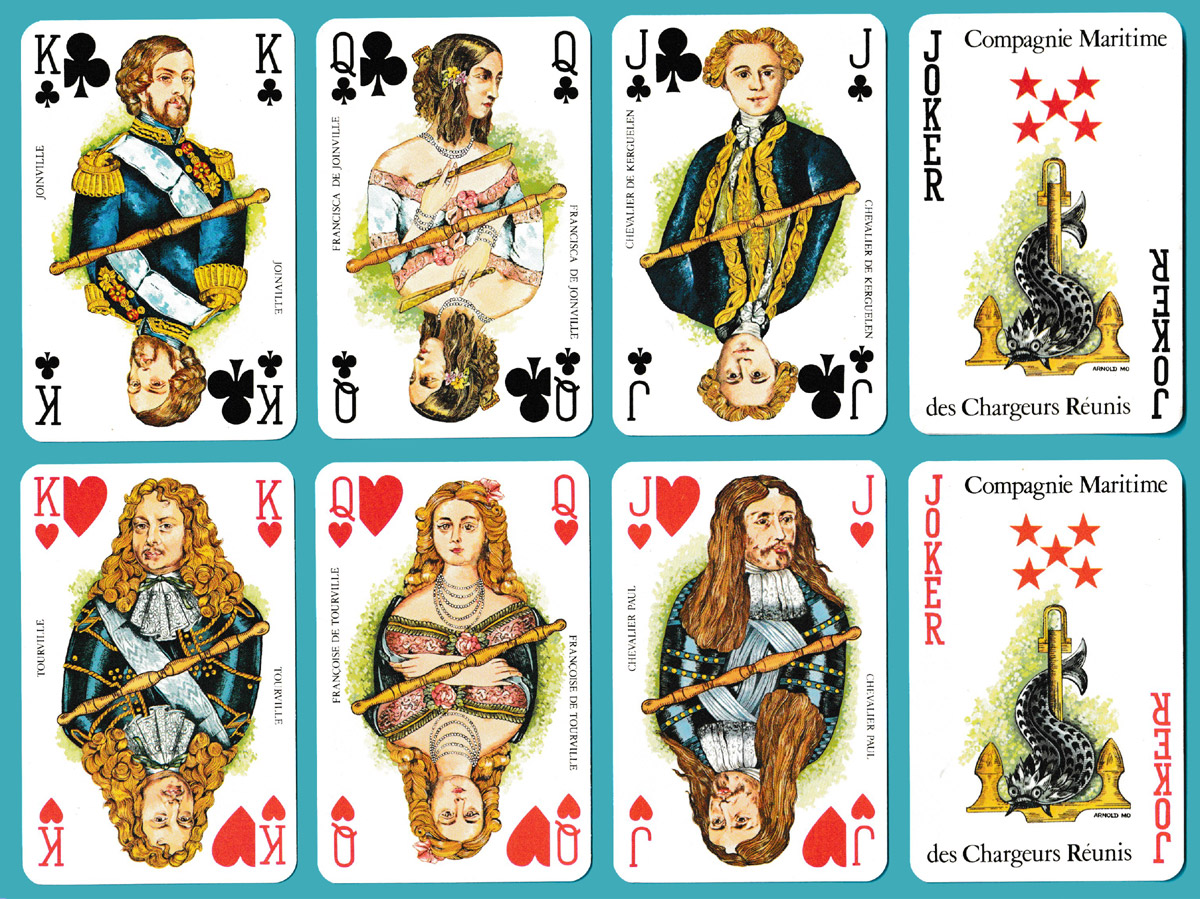 Compagnie Maritime des Chargeurs Réunis playing cards made by Grimaud, France, c1975