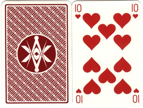 back design from Masonic playing cards designed by Julien Lebleu, 1980