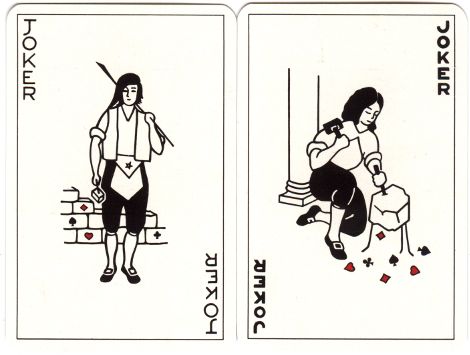 Jokers from Masonic playing cards designed by Julien Lebleu, 1980