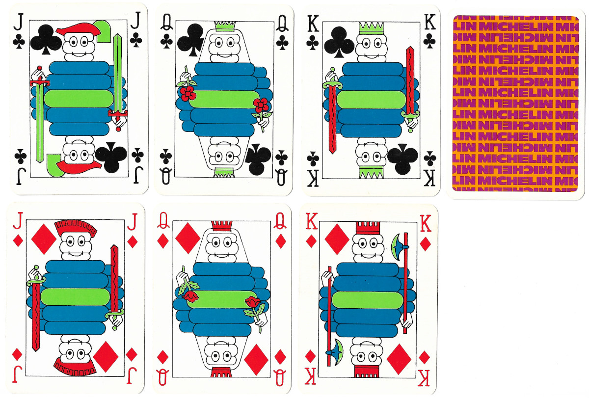 Michelin advertising playing cards made by Grimaud, France, 1972