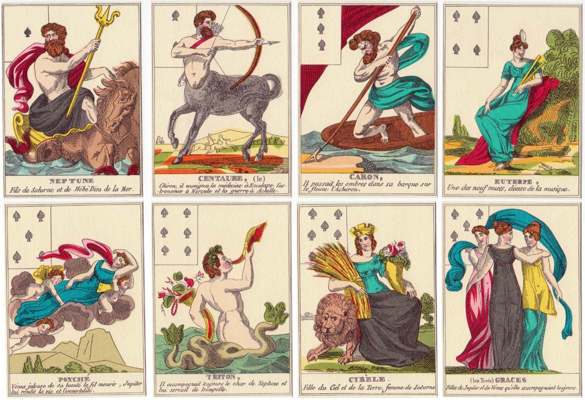 Jeu Mythologique (facsimile) 18th century pack by J M Simon, 1983