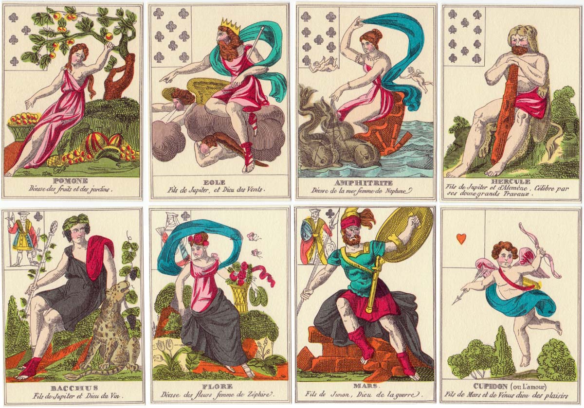 Jeu Mythologique (facsimile) 18th century pack by J M Simon, 1983