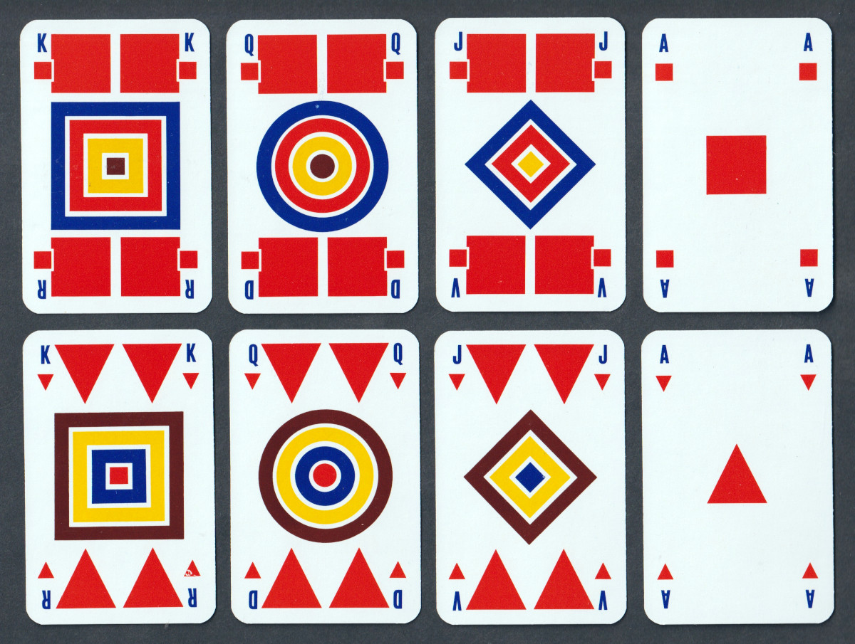 Pierre Cardin playing cards designed by Jean Garçon, printed by Grimaud, France, 1973