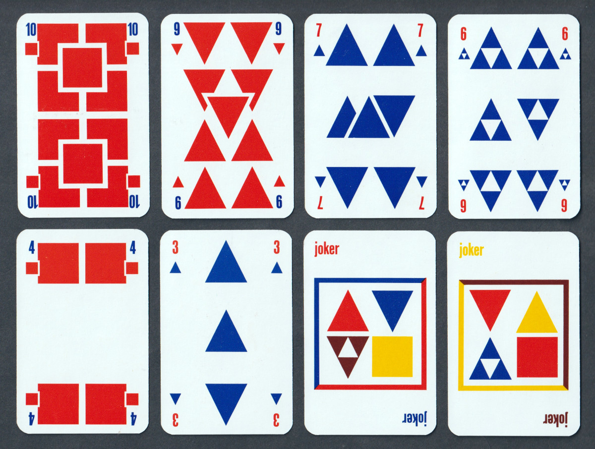 Pierre Cardin playing cards designed by Jean Garçon, printed by Grimaud, France, 1973