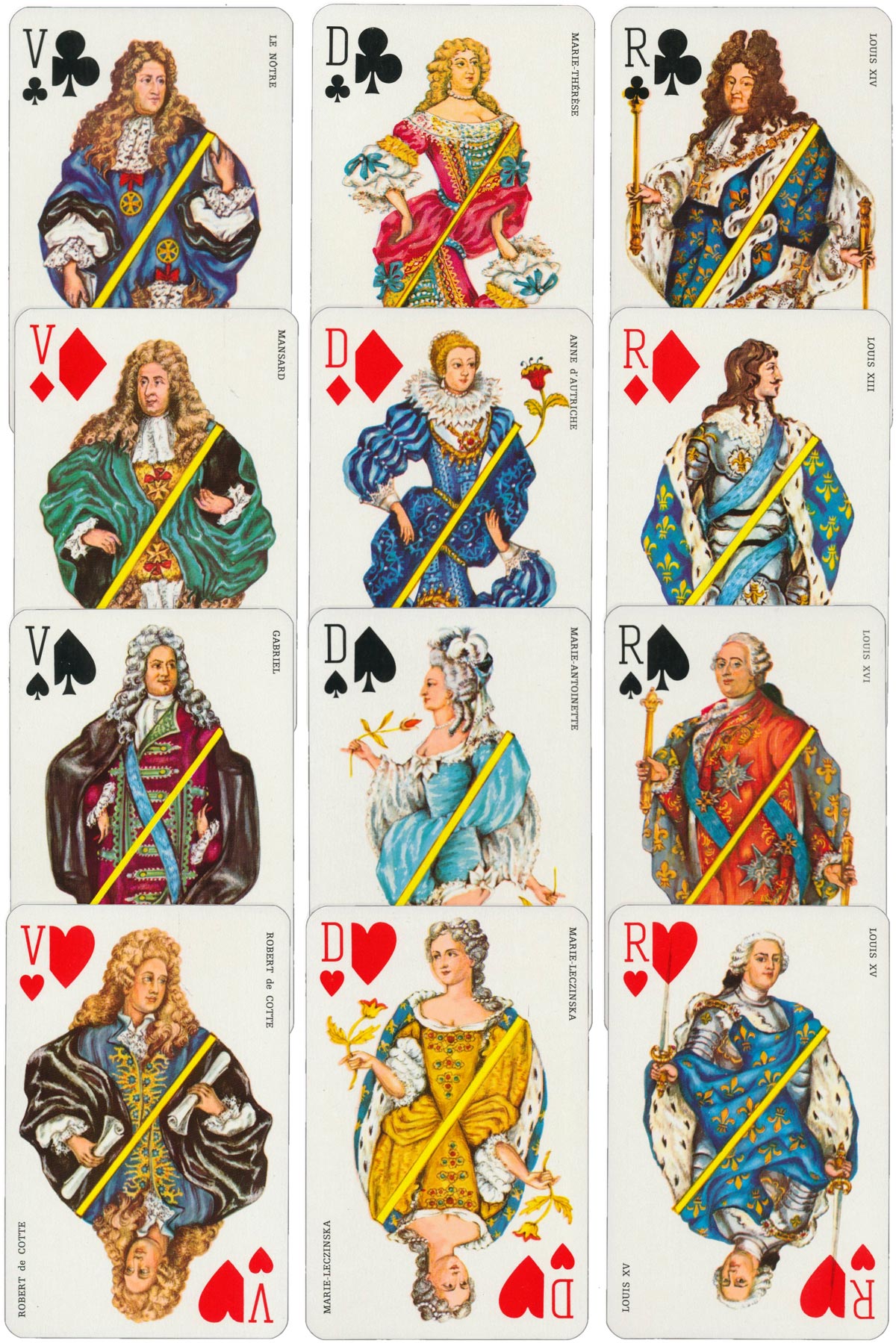 Versailles Playing Cards created by Matéja and printed by B. P. Grimaud, c.1970