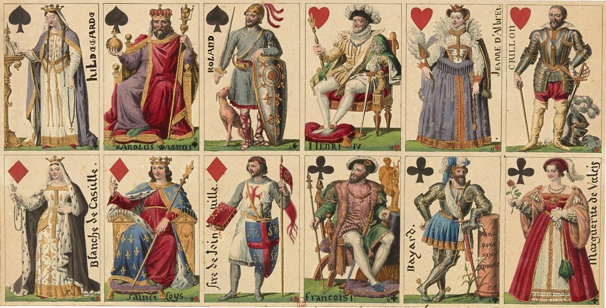 cards from an early edition designed by Armand Gustave Houbigant (1789-1862), Paris, c.1817