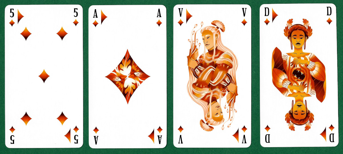 Modern French tarot deck designed by Charlène Ingouff and manufactured by IELLO Games, France, 2025