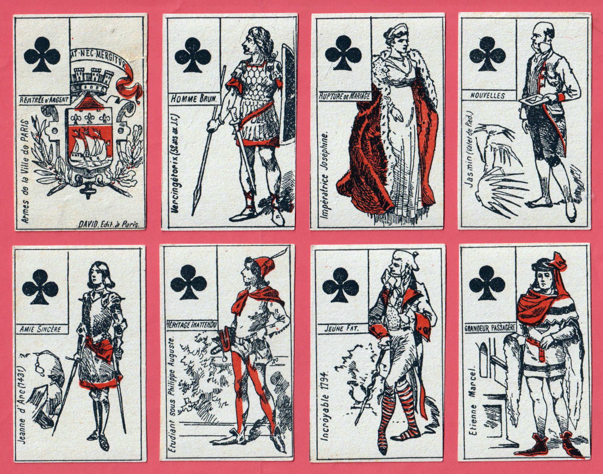 Fortune-telling cards published by David, Paris, and printed by A. Lelièvre, 8 Imp. de Lancry, Paris, France c.1895