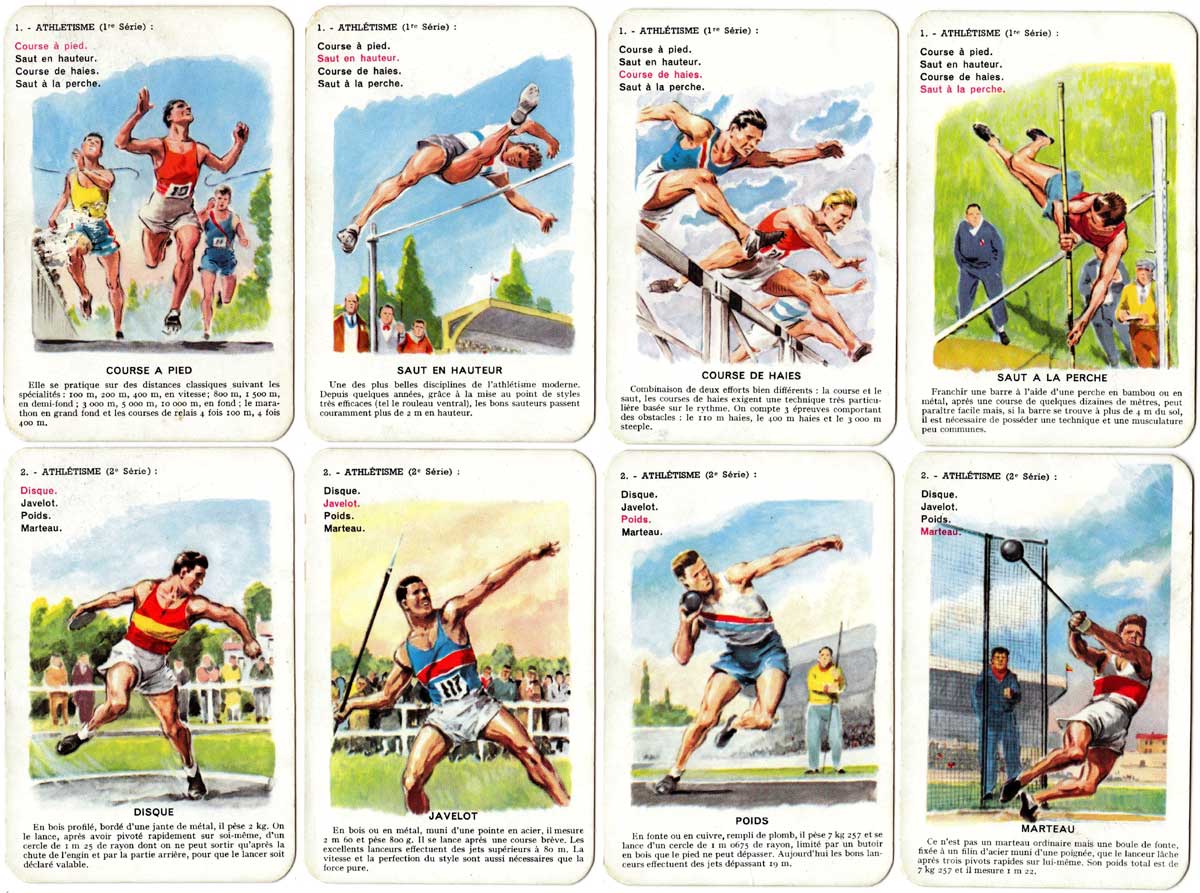 Les Sports quartet game designed by Paul Ordner, published by Fernand Nathan, c.1960