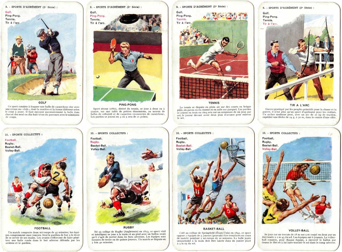 Les Sports quartet game designed by Paul Ordner, published by Fernand Nathan, c.1960