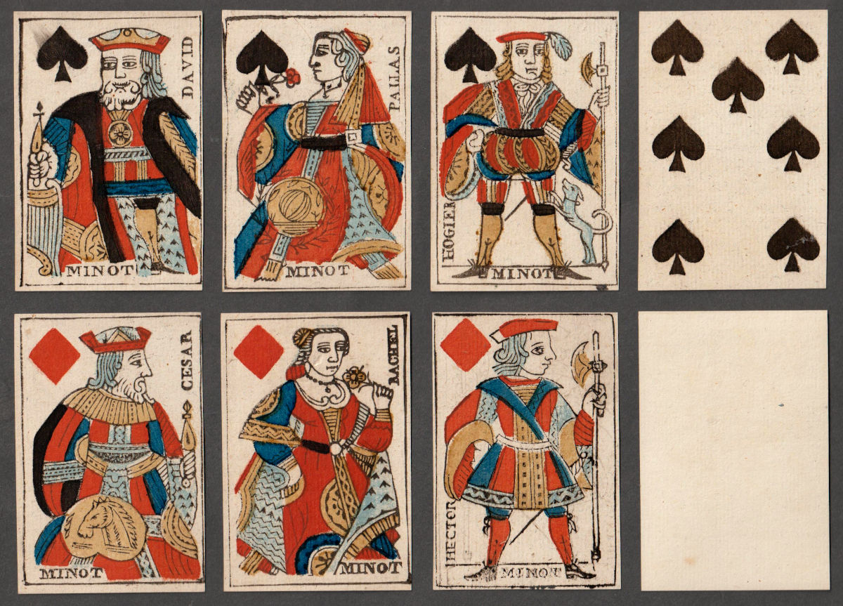 early Revolutionary Paris pattern deck made by Minot, Paris, France, c1790