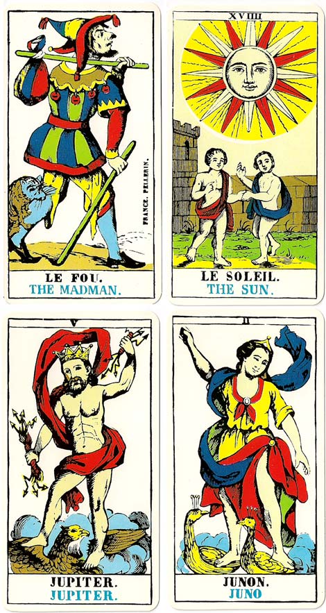 “The Epinal Tarot”, 1830. Cards from the facsimile edition published by J .M. Simon, 1979