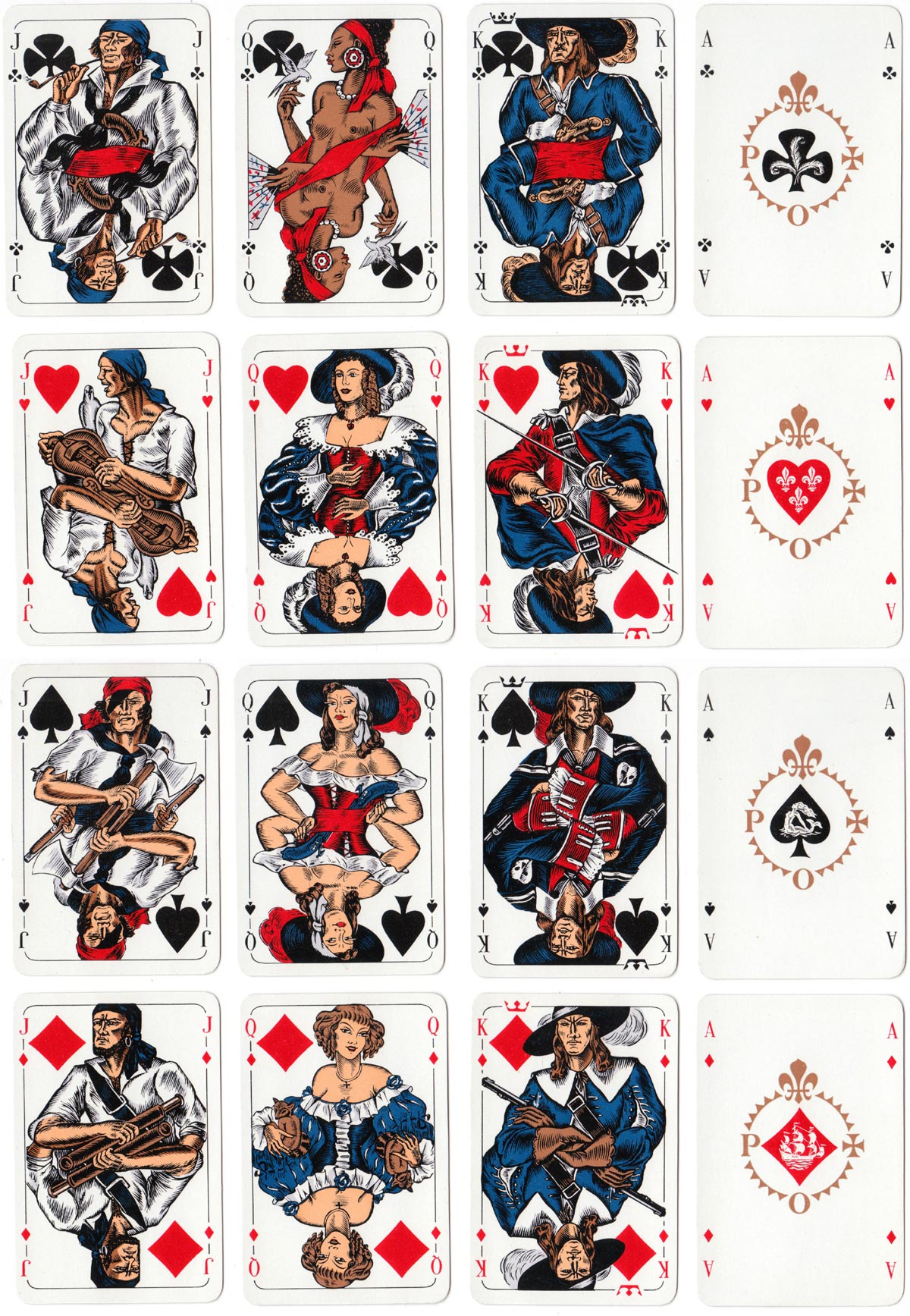 “Corsaires et Flibustiers” playing cards published by Éditions Philibert, Paris, 1958