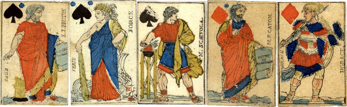 French Revolutionary figures on the court cards, end of 18th century French Revolutionary figures on the court cards, end of 18th century