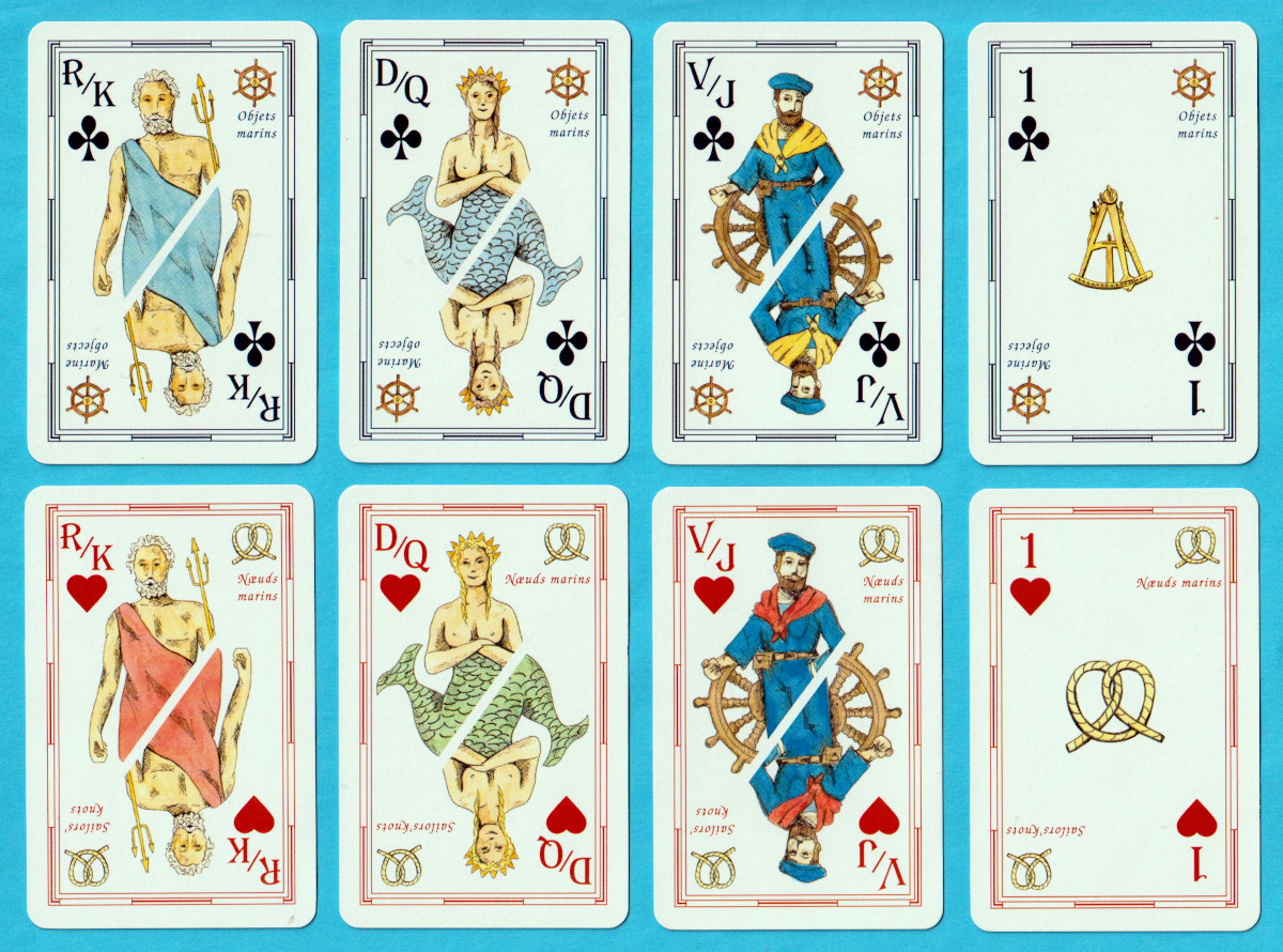 Air Marin nautically themed playing cards published by Tamdem Editions, Nantes, France, c.2000