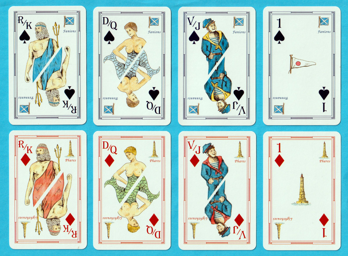 Air Marin nautically themed playing cards published by Tamdem Editions, Nantes, France, c.2000