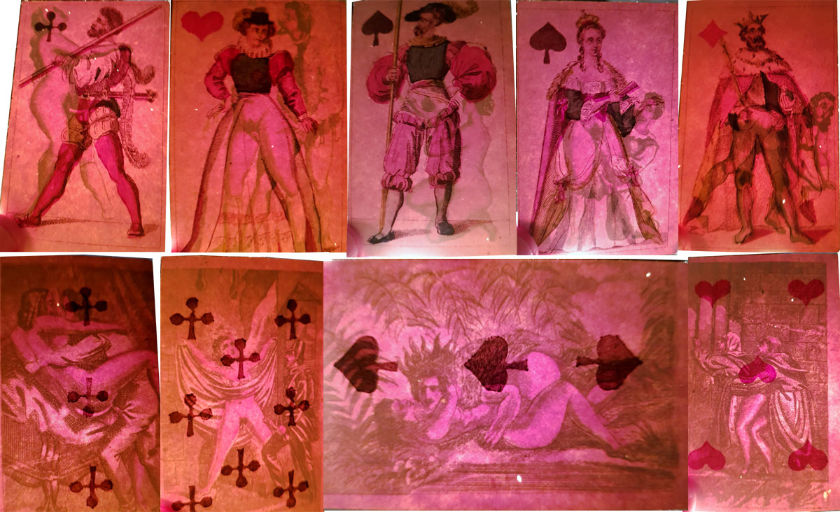 Amorous Translucent Playing Cards, French, c.1850
