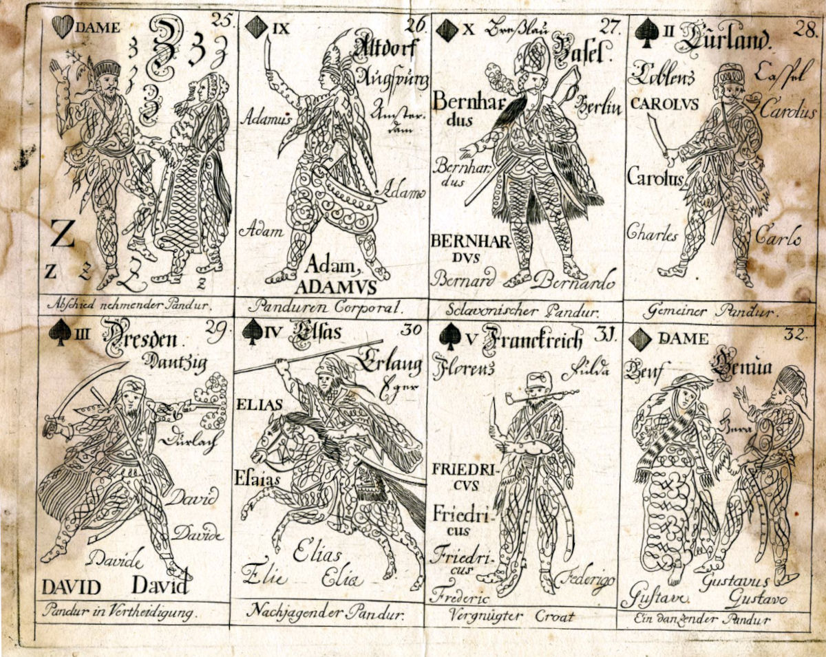 Calligraphy Card Game by Johann Christoph Albrecht, 1769. © The Trustees of the British Museum