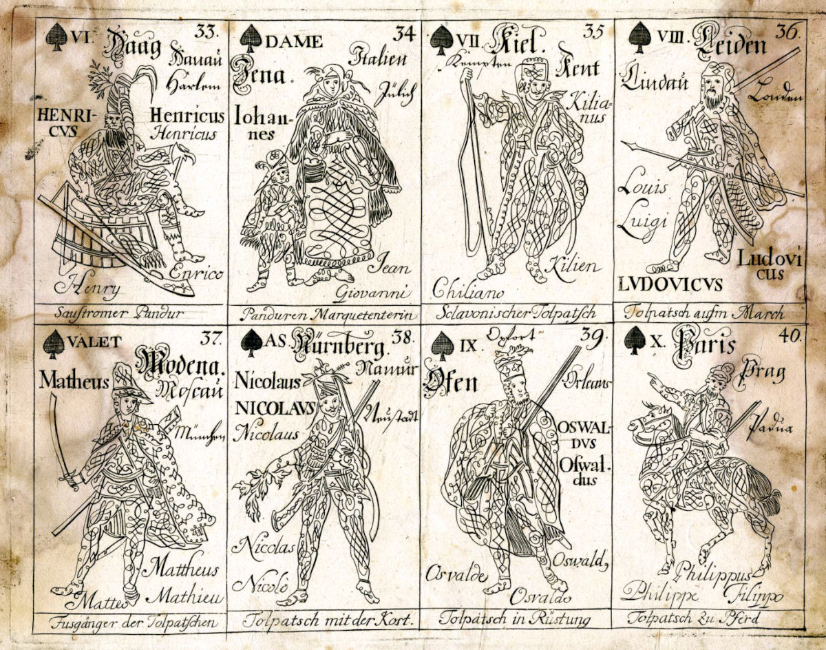 Calligraphy Card Game by Johann Christoph Albrecht, 1769. © The Trustees of the British Museum