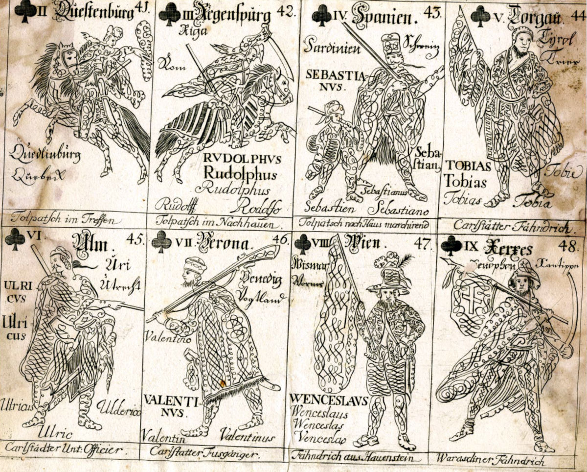 Calligraphy Card Game by Johann Christoph Albrecht, 1769. © The Trustees of the British Museum