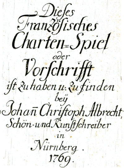 Calligraphy Card Game by Johann Christoph Albrecht, 1769. © The Trustees of the British Museum
