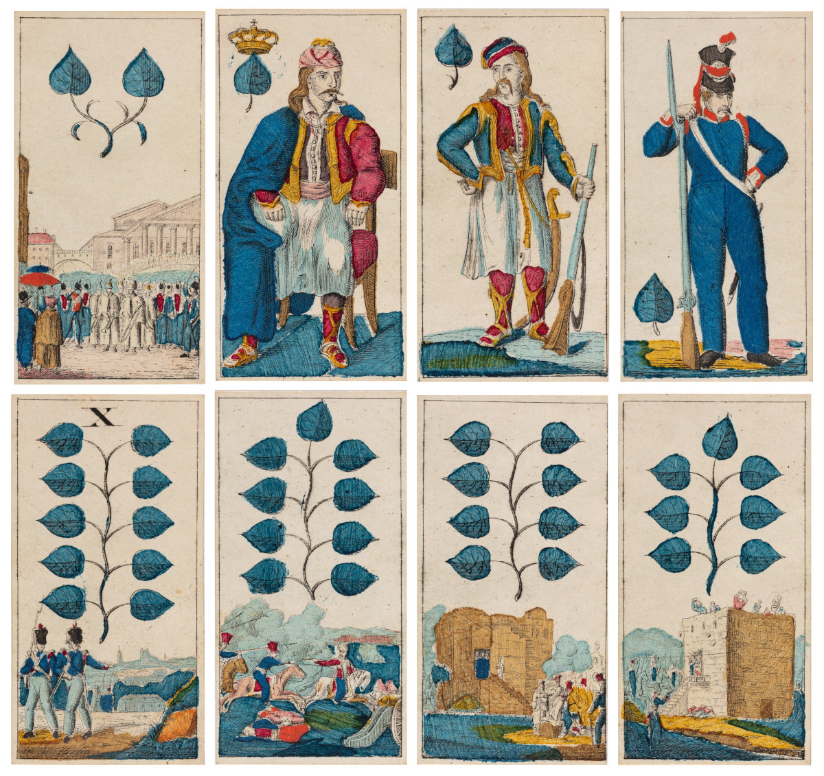 Bayerische Spielkarten König Otto von Griechenland 1840. Münchner Stadtmuseum Inventarnummer A-Ic/137.1-36